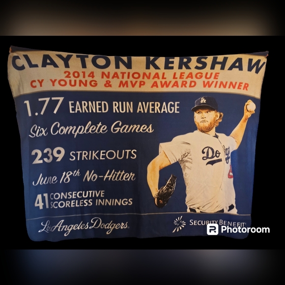 Clayton Kershaw 2015 Dodgers Fleece Blanket SGA - Picture 2 of 2